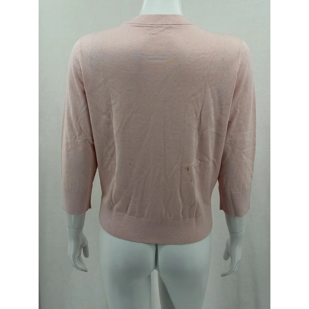 Kate Spade Sweater Womens Medium Pink Rosy Dawn Kati Cardigan Beaded‎ Holiday